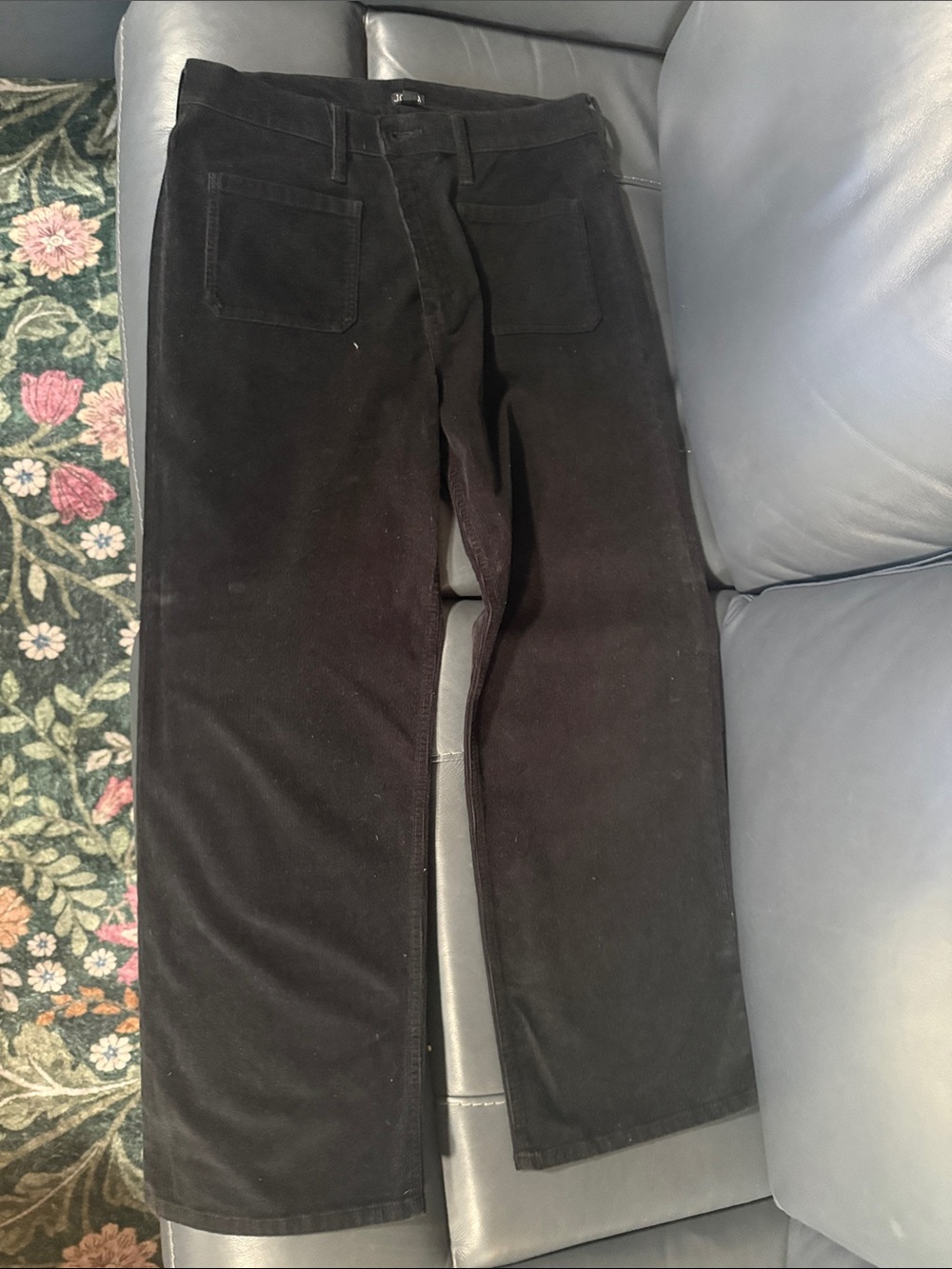J. Crew Wide Leg Corduroy Pants in Black